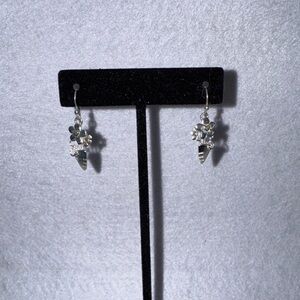 Silver and gold tone earrings